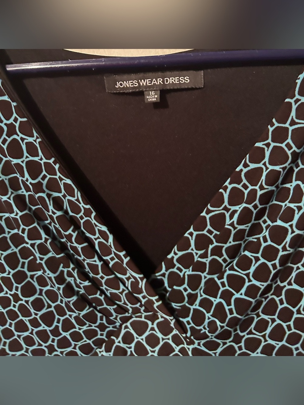 Jones New York Black and Teal Geometric Dress - Picture 4 of 7